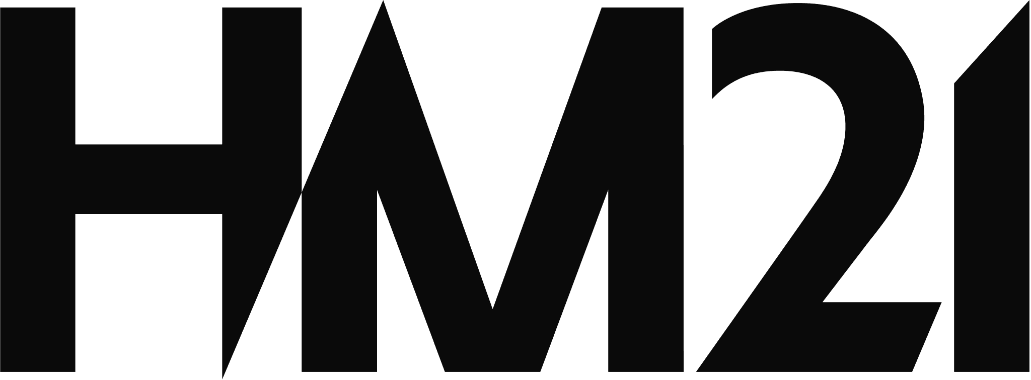 Bold logo displaying the text "HM21" designed in a modern style, suitable for branding.